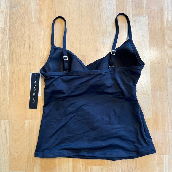 La Blanca Tankini Top Underwire LB8LA83 Size 6 Black New - Picture 6 of 12